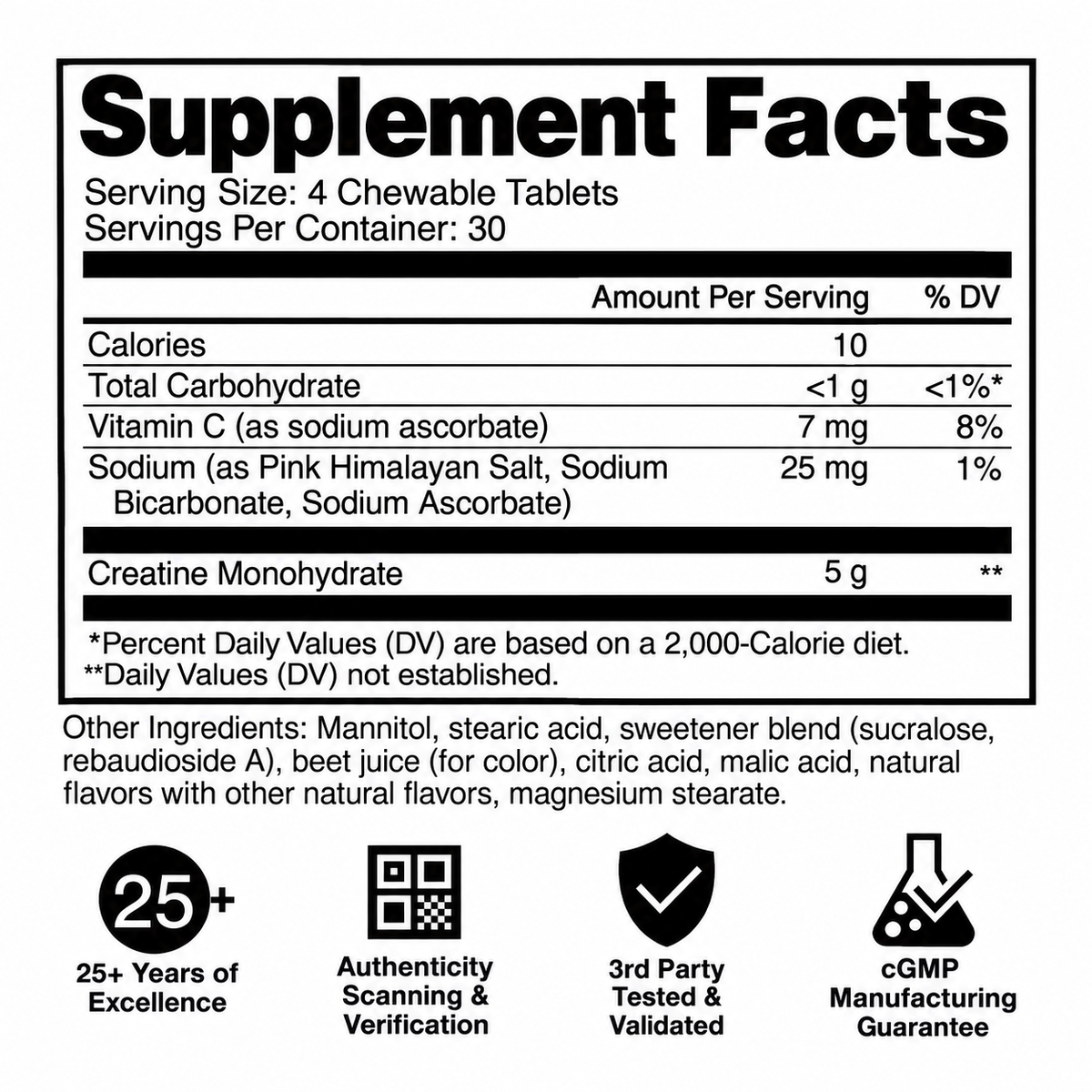 Creatina Chews 120 Tabletes GAT Sport