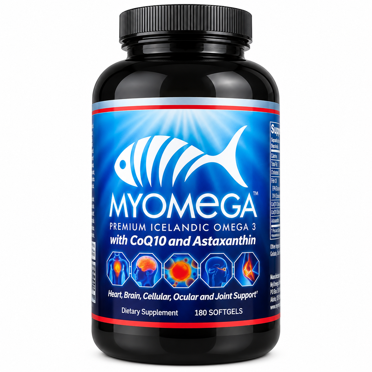 Ômega 3 Myomega Premium Icelandic 180 Softgels Myogenix