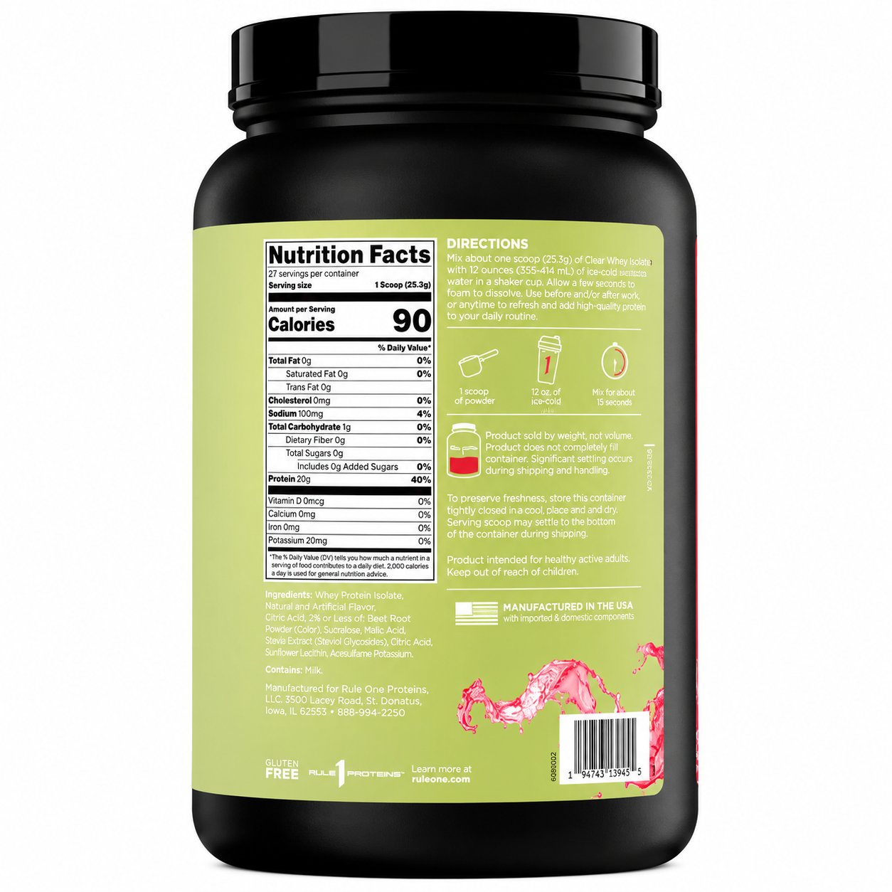 Whey Isolado Clear Whey Isolate Rule1 689g Cherry Limeade