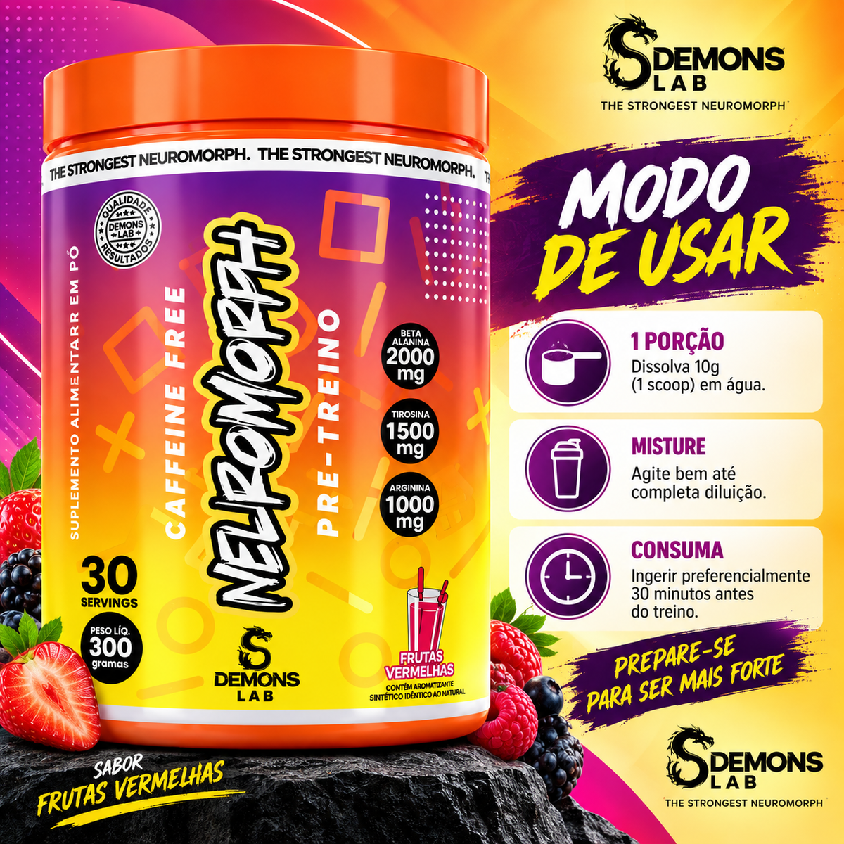 Neuromorph Pré-Treino Sem Cafeín 300g Demons Lab