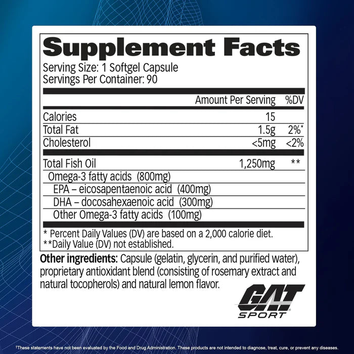 Ômega 3 Purified Fish Oil Essentials 800mg 90 SoftGels Gat