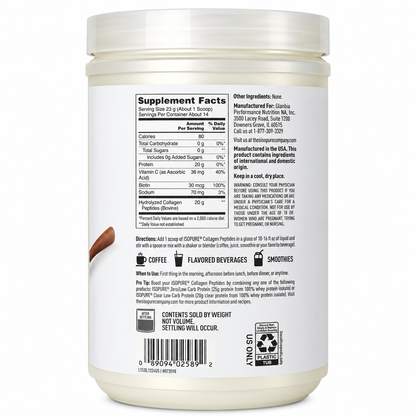 Colágeno Isopure Collagen Peptides 322g Sem Sabor Isopure