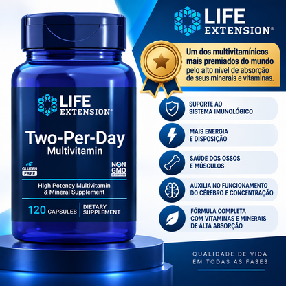 Multivitamínico Two-Per-Day 120 Cápsulas Life Extension