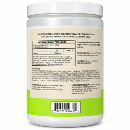 Creatina Isopure Creatine Monohydrate Creapure 500g Isopure