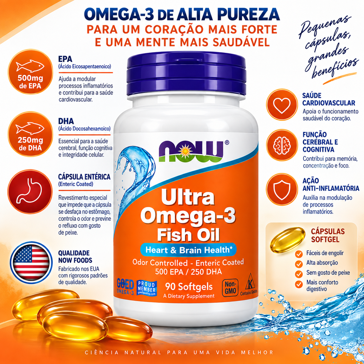 Ômega-3 Ultra NOW Foods 90 Softgels NOW Foods