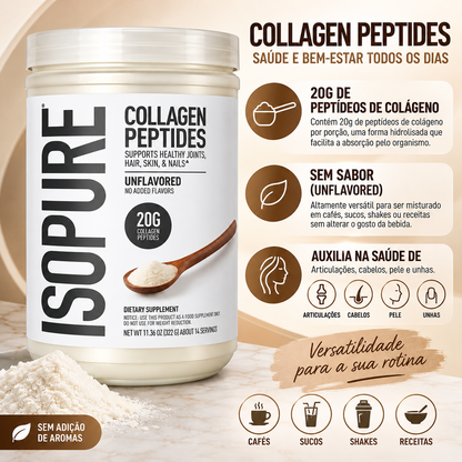 Colágeno Isopure Collagen Peptides 322g Sem Sabor Isopure
