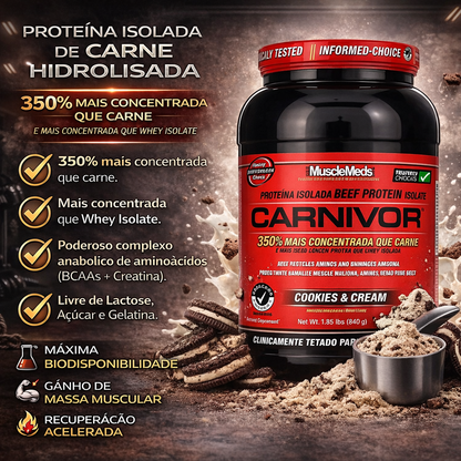 Proteína Isolada Bovina Carnivor 840g Cookies MuscleMeds