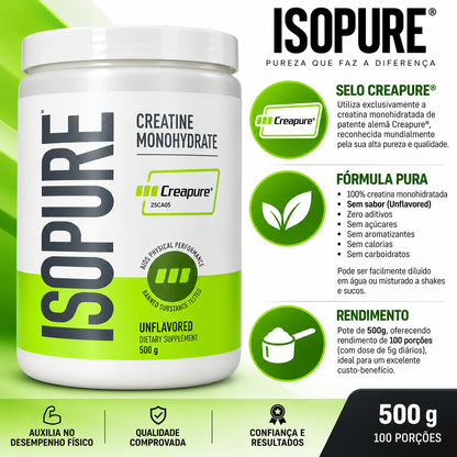 Creatina Isopure Creatine Monohydrate Creapure 500g Isopure