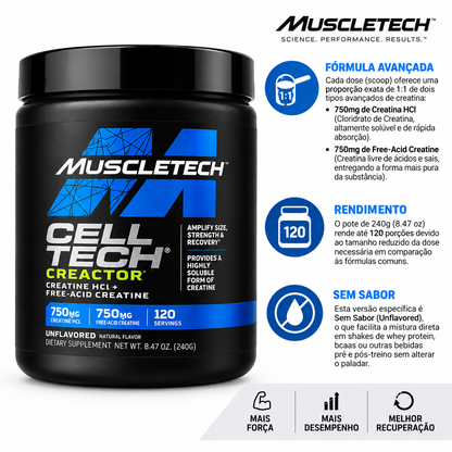Creatina Cell-Tech Creactor Unflavored 240g MuscleTech