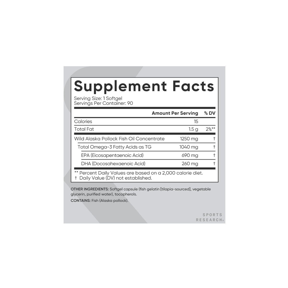 Ômega-3 Alaskan Triple Strength 90 Softgels Sports Research