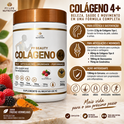 Colágeno FY Beauty 4+ Frutas Vermelhas 300g FY Life