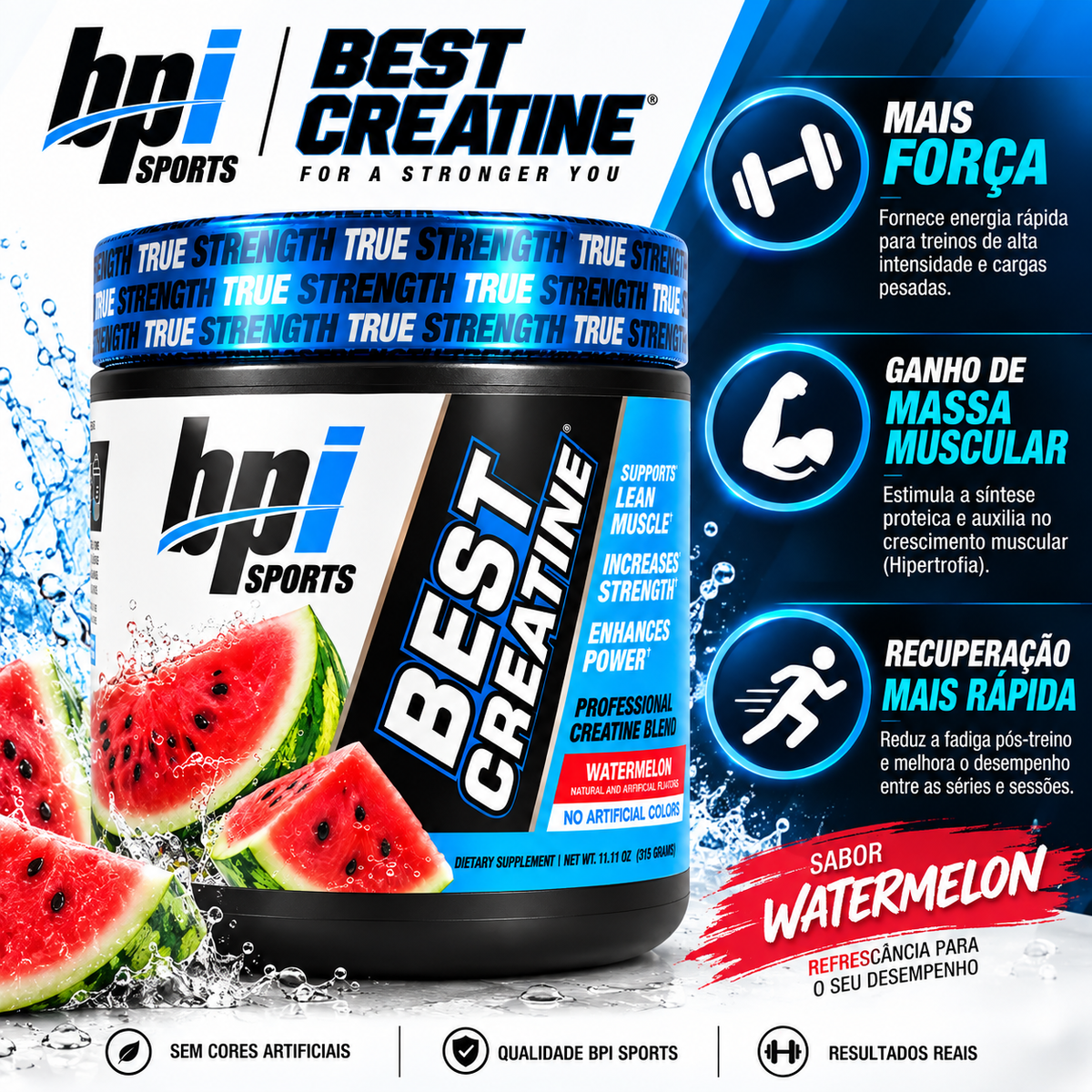Creatina Monohidratada Best Creatine 300g 50 Servings BPI