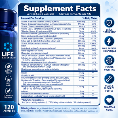 Multivitamínico Two-Per-Day 120 Cápsulas Life Extension