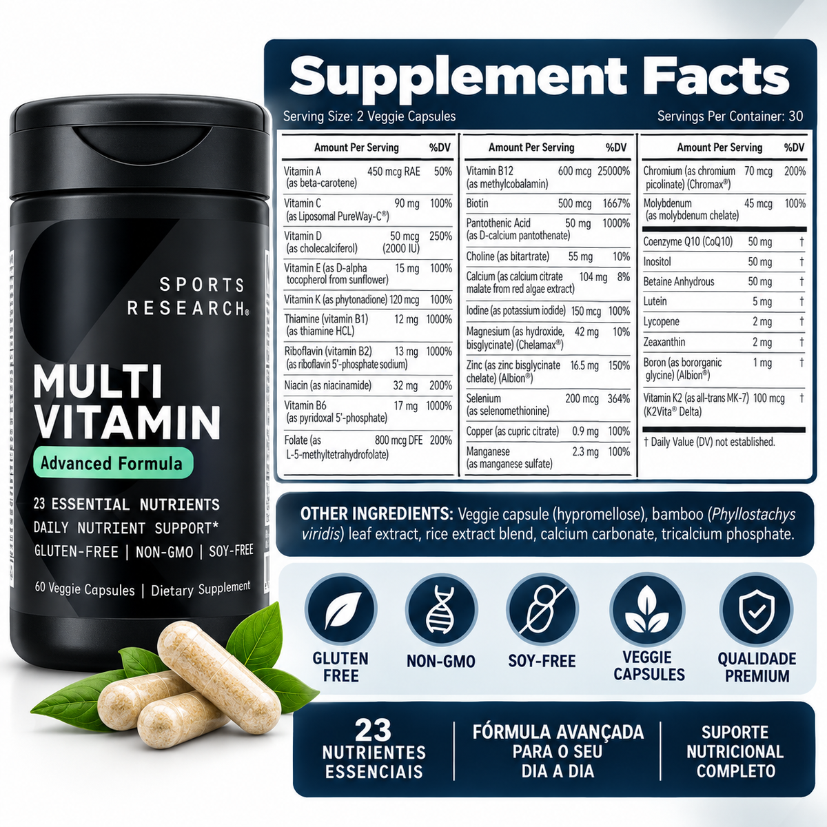 Multivitamin Advanced Formula 60 Cápsulas Sports Research