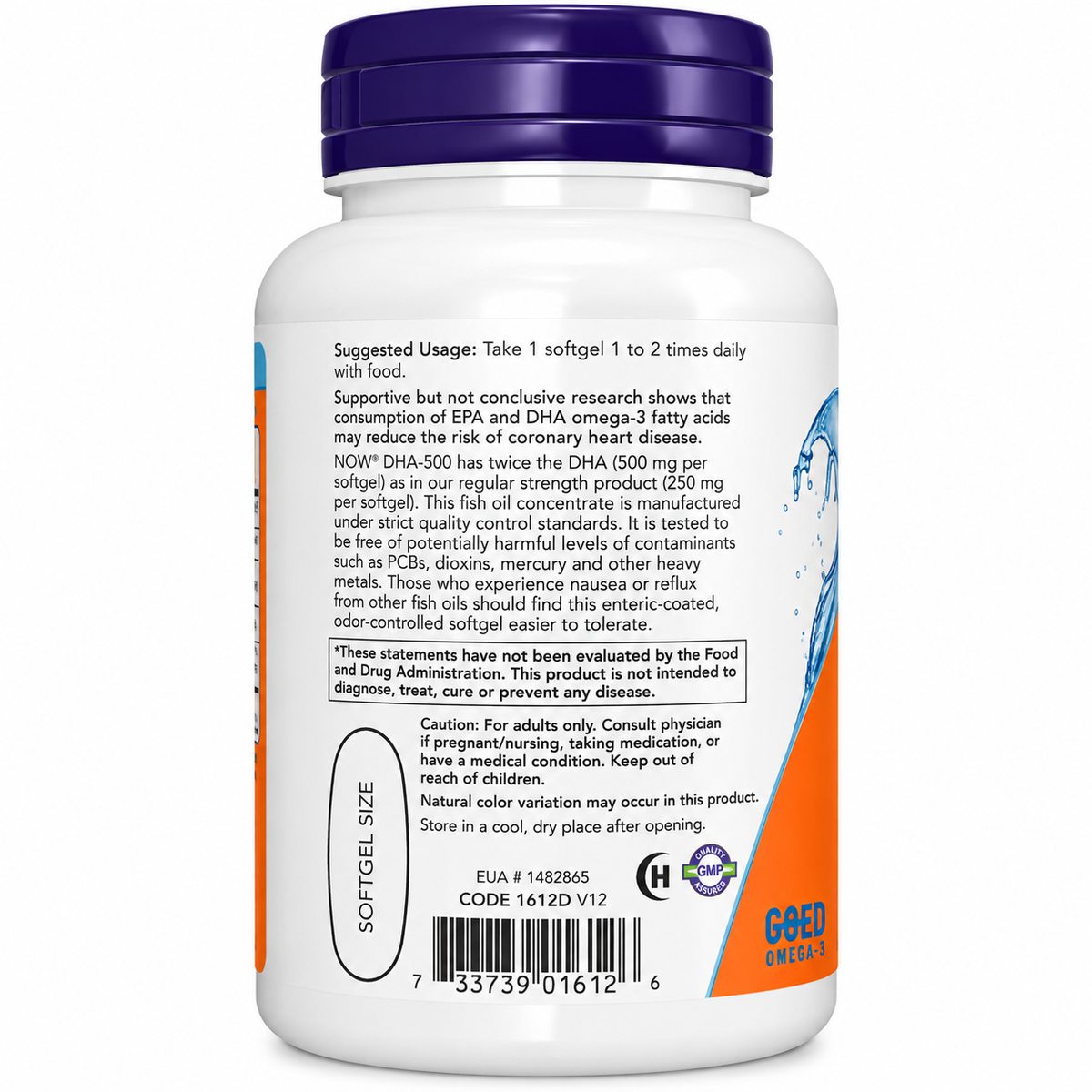 DHA-500 Double Strength NOW Foods 90 Softgels NOW Foods