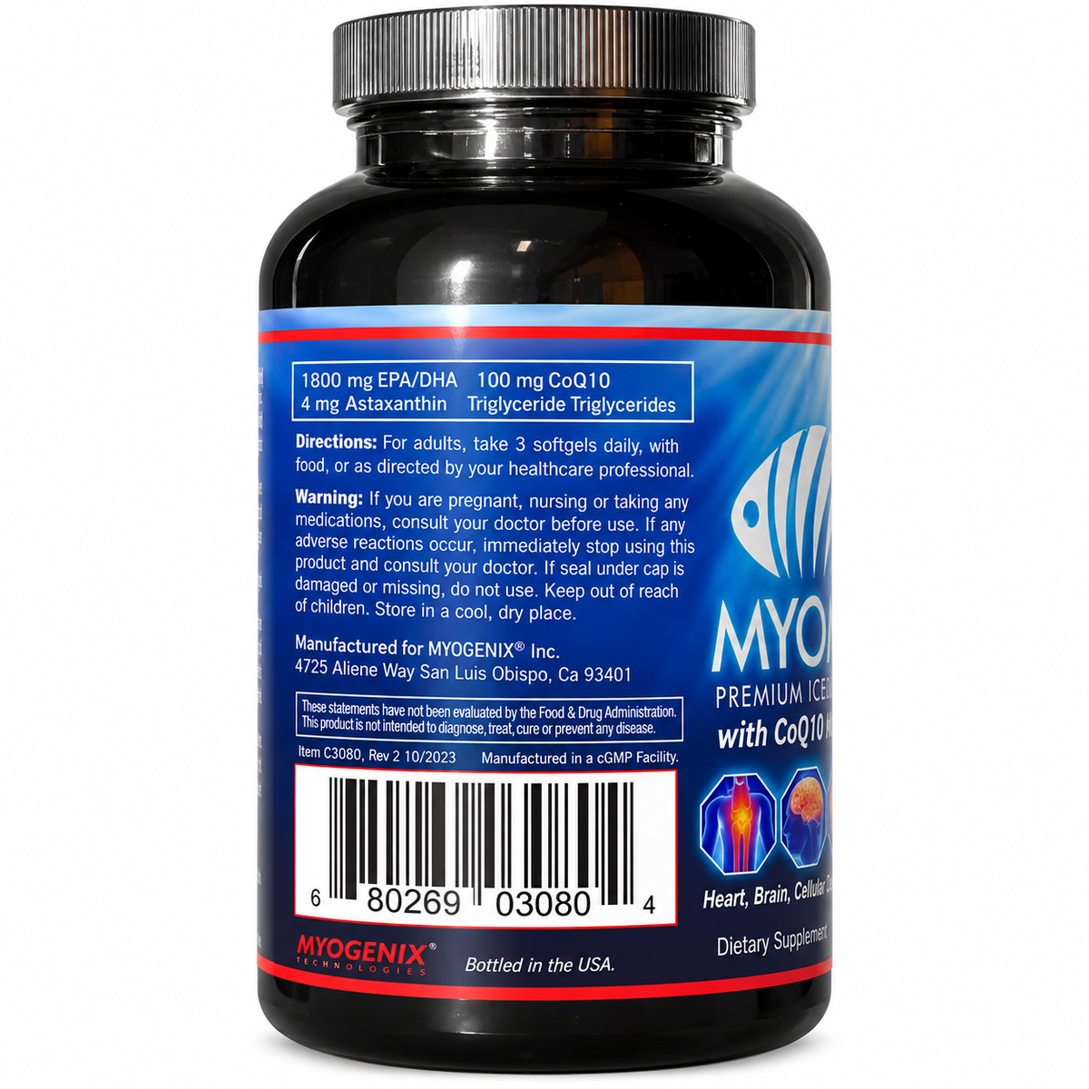 Ômega 3 Myomega Premium Icelandic 180 Softgels Myogenix