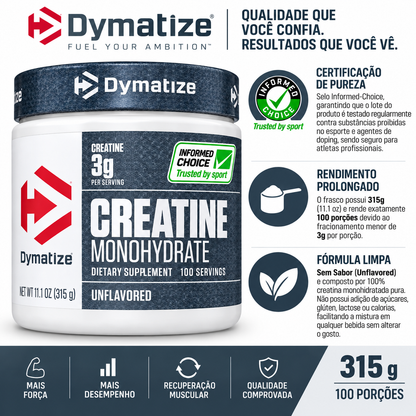 Creatina Dymatize Creatine Monohydrate Unflavored 315g