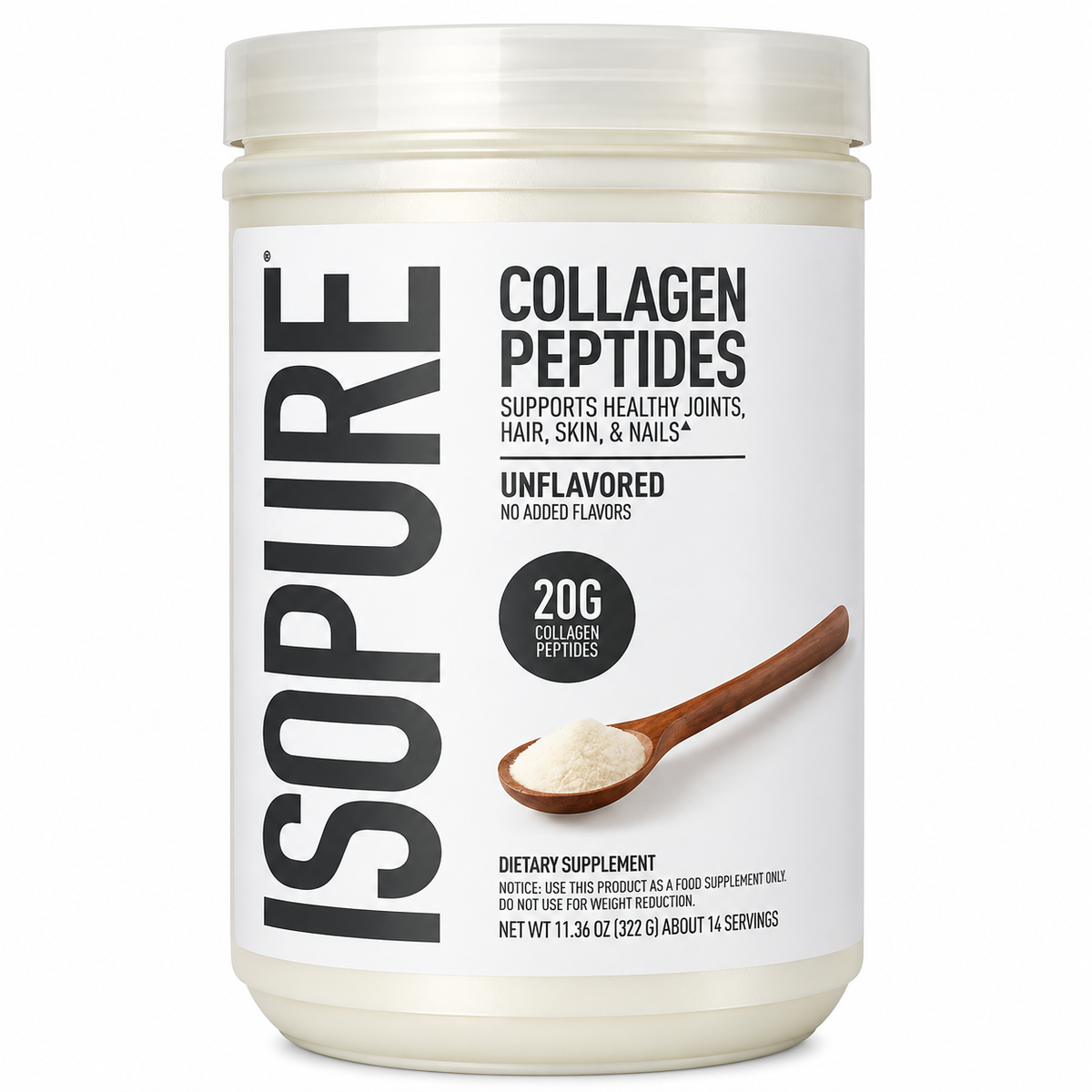 Colágeno Isopure Collagen Peptides 322g Sem Sabor Isopure
