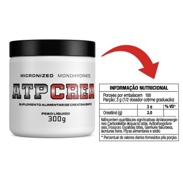 ATP Crea 300g Monohidratada e Micronizada