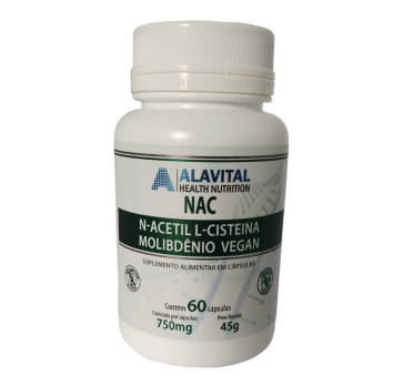 NAC N-Acetil L-Cisteina MOBIBDÊNIO VEGAN 750mg (60caps)